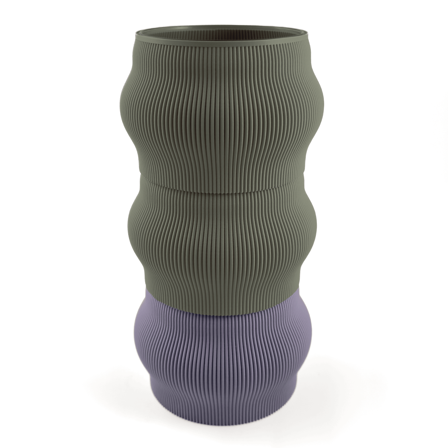 Modulare Vase CYRA in Groesse vase, Farben: Boden boden, Aufsaetze aufsatz und gruen. Nachhaltiges Wohnaccessoire von Cranny im modernen Design.