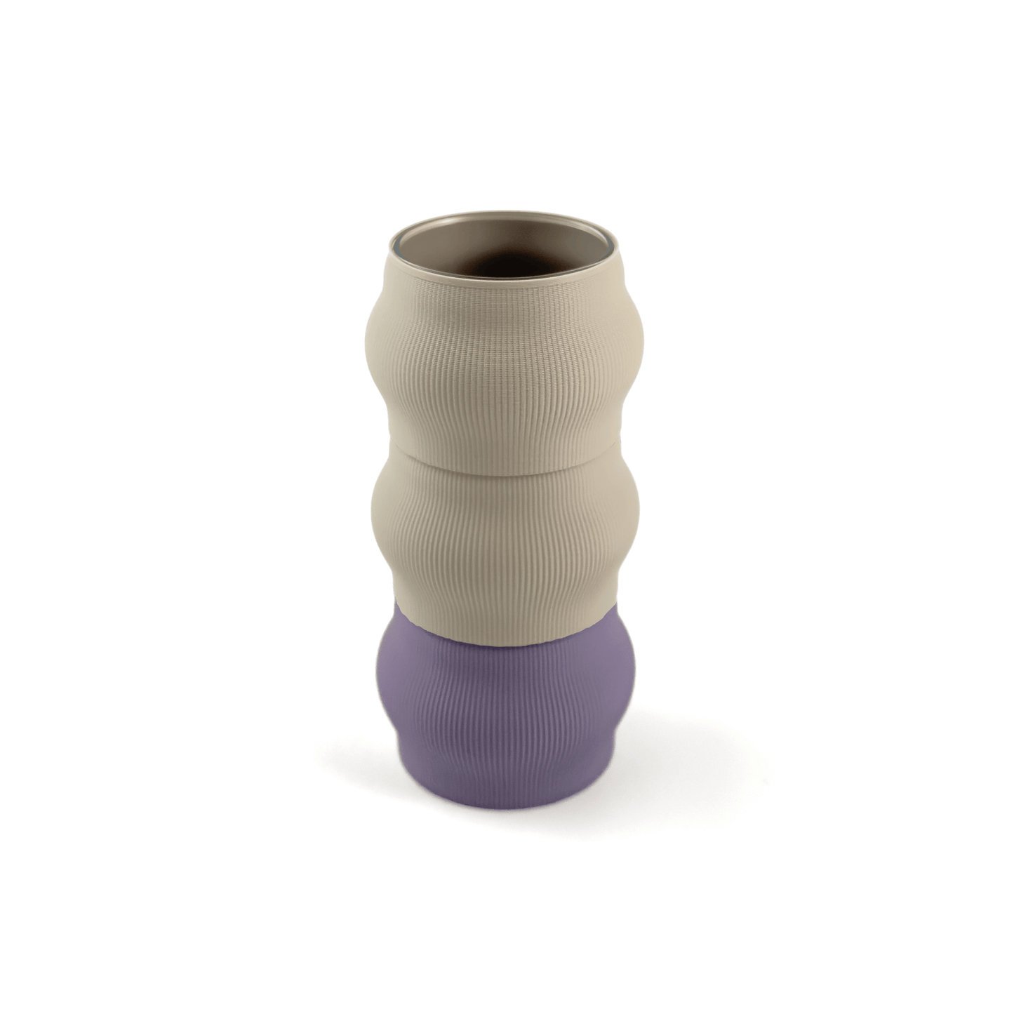 Modulare Vase CYRA in Groesse vase, kombiniert mit boden Boden sowie Aufsatzfarben aufsatz und weiss. Nachhaltiges Wohnaccessoire von Cranny im modernen Design.