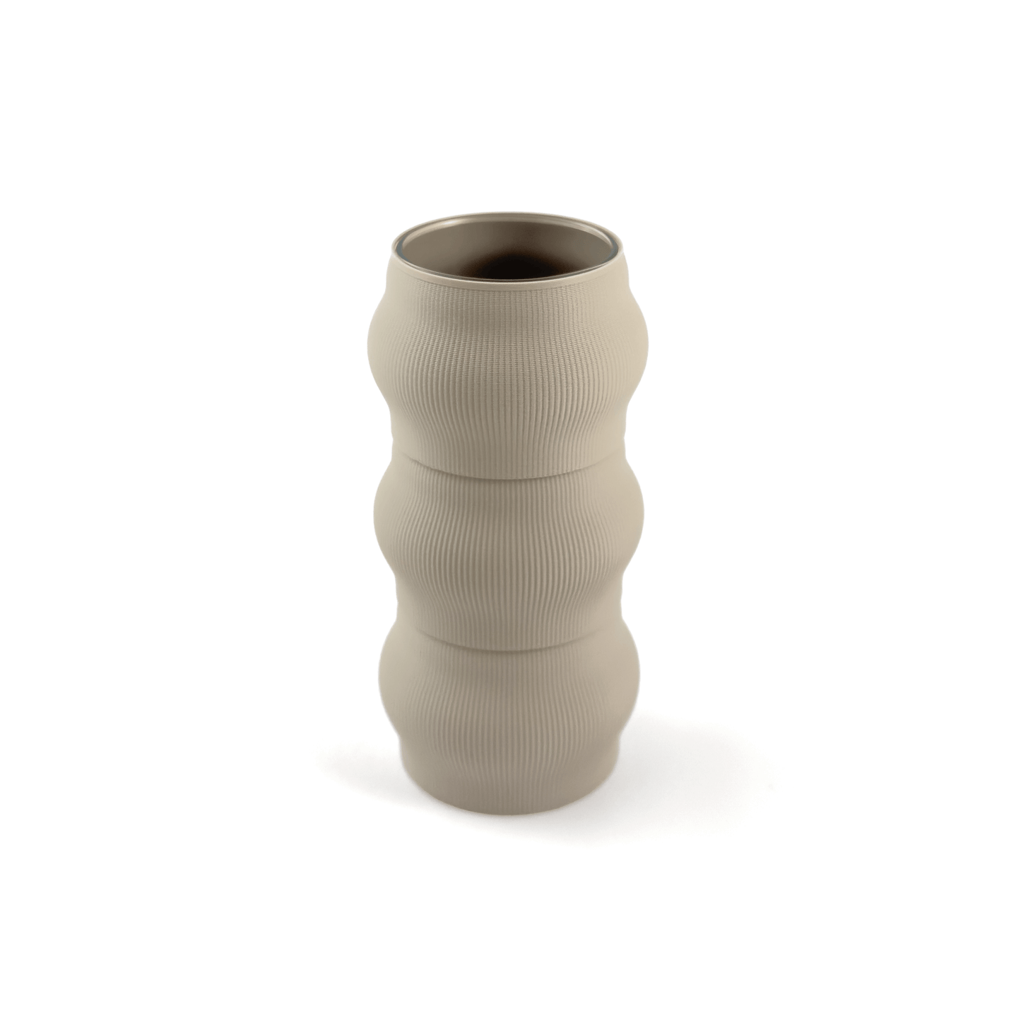 Modulare Vase CYRA in Groesse vase, Farben: Boden boden, Aufsaetze aufsatz und weiss. Nachhaltiges Wohnaccessoire von Cranny im modernen Design.