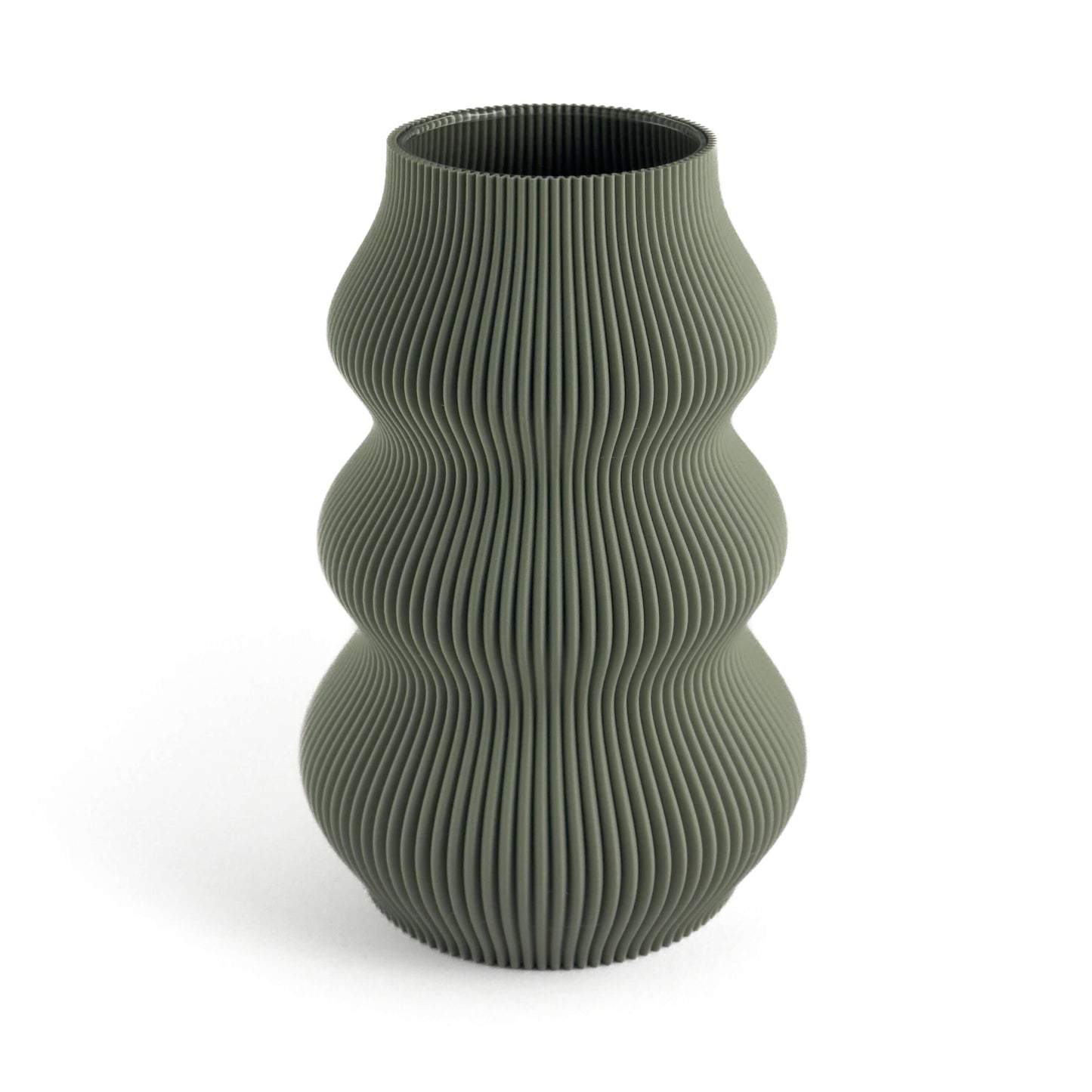 Eos Vase groß in Grün – 3D-Druckdesign aus Biokunststoff