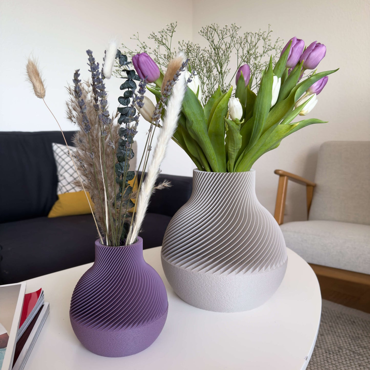 Stillleben mit verschiedenen KAEL Vasen – 3D-gedruckt aus PLA