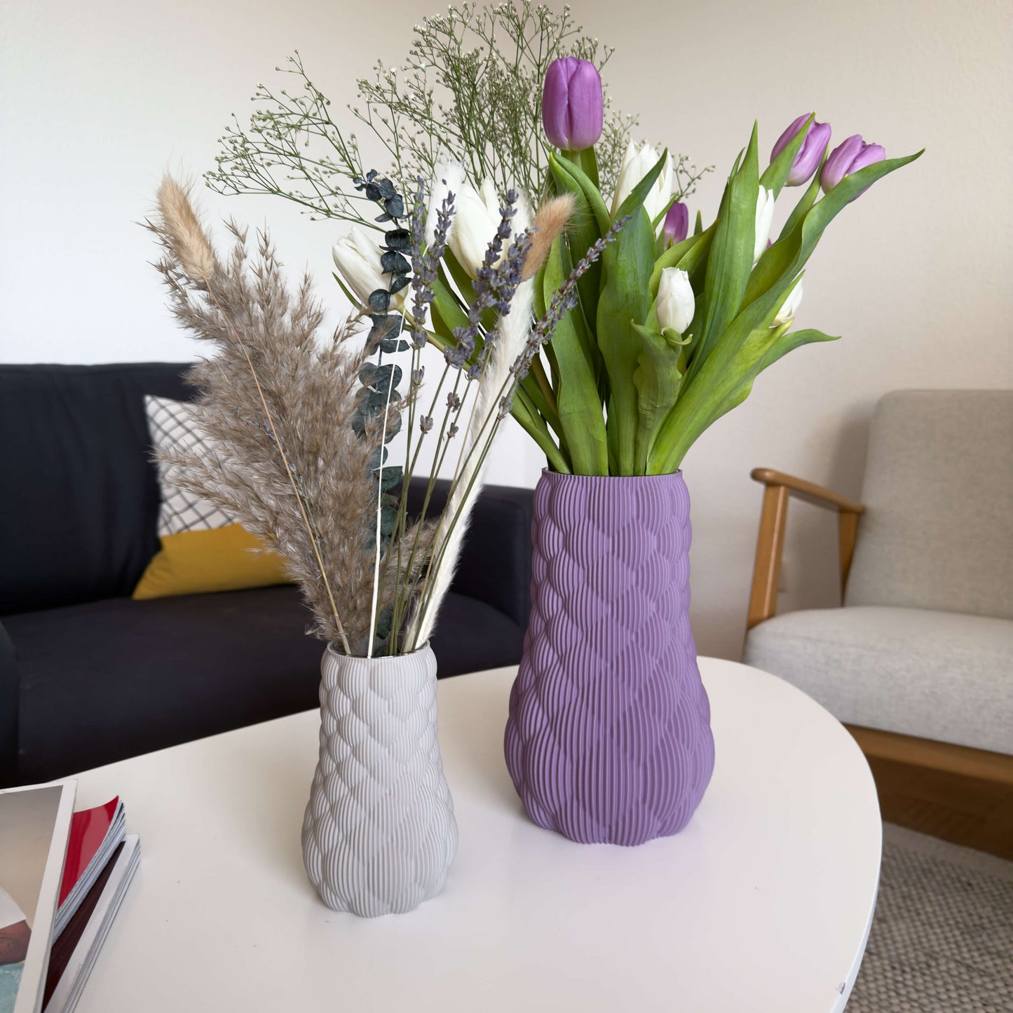 Stillleben mit verschiedenen LUME Vasen – 3D-gedruckt aus PLA