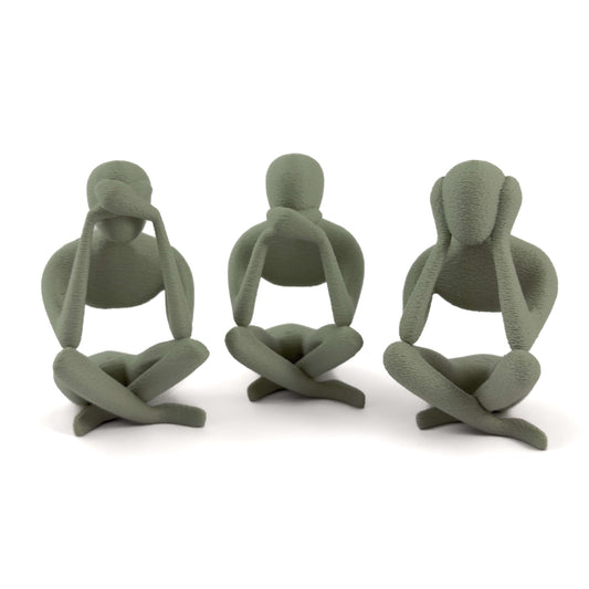Figuren-Set SOVA, ELUN und RUVO – kleine Größen in gruen, 3D-gedruckt aus PLA von Cranny