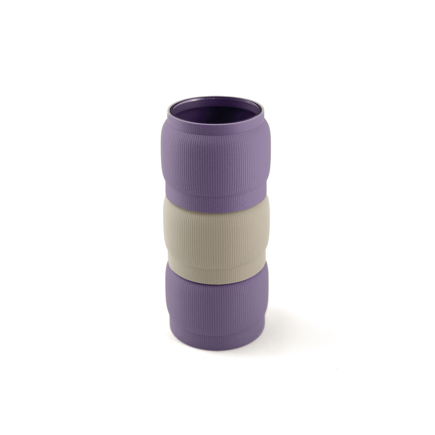 Designvase SORA modular aufgebaut – Größe vase, Farben: Boden boden, Aufsätze aufsatz und weiß. Nachhaltiges Wohnaccessoire von Cranny im modernen Design.