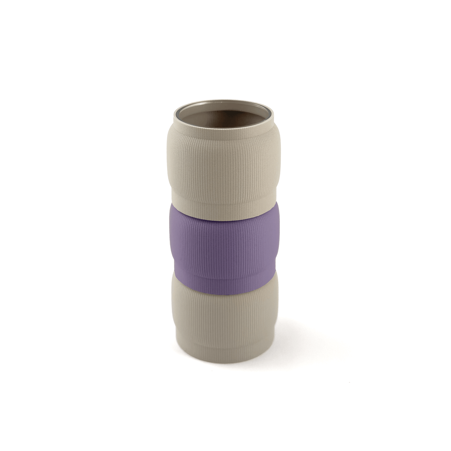 Individuell konfigurierbare Vase SORA aus dem 3D-Druck – Größe vase, Farben: Boden boden, Aufsätze aufsatz und lila. Nachhaltiges Wohnaccessoire von Cranny im modernen Design.