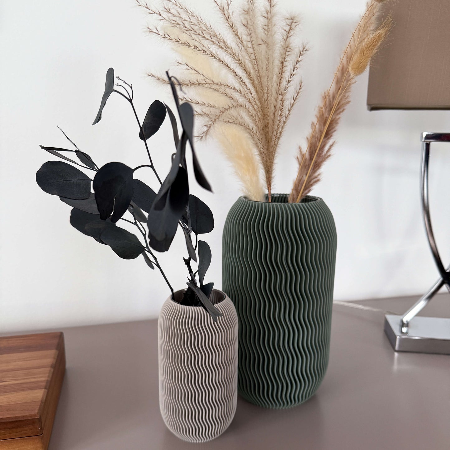 Stillleben mit verschiedenen ZIN Vasen – 3D-gedruckt aus PLA
