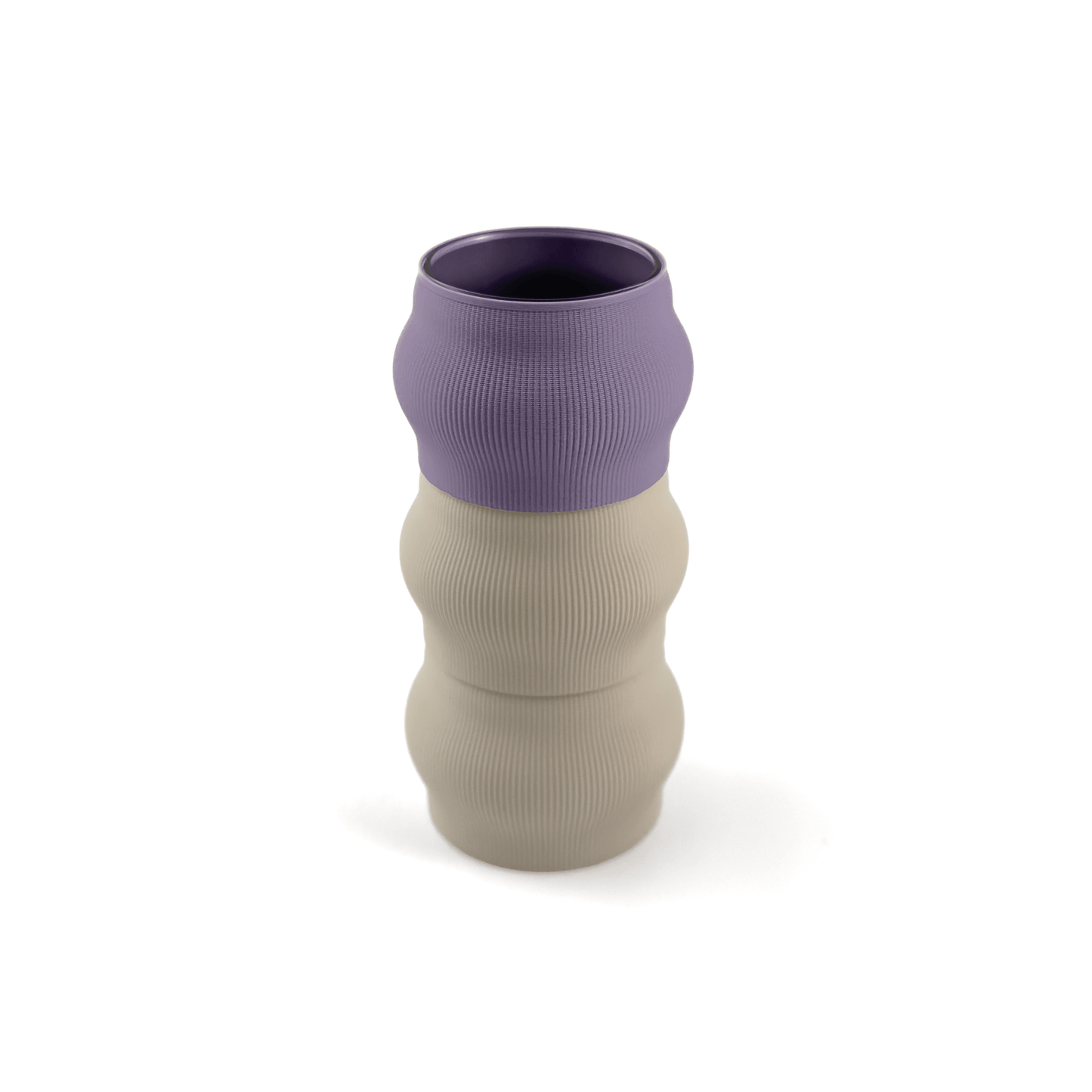 Modulare Vase CYRA in Groesse vase, Farben: Boden boden, Aufsaetze aufsatz und weiss. Nachhaltiges Wohnaccessoire von Cranny im modernen Design.
