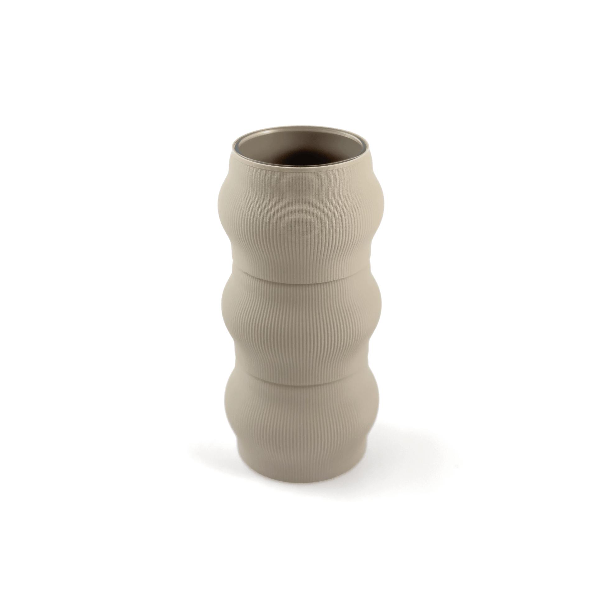 Modulare Vase CYRA in Groesse vase, Farben: Boden boden, Aufsaetze aufsatz und weiss. Nachhaltiges Wohnaccessoire von Cranny im modernen Design.
